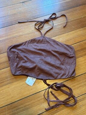 Windsor Brown Halter Crop Top
